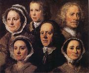 William Hogarth Heads of Six of Hogarth's Servants oil painting on canvas